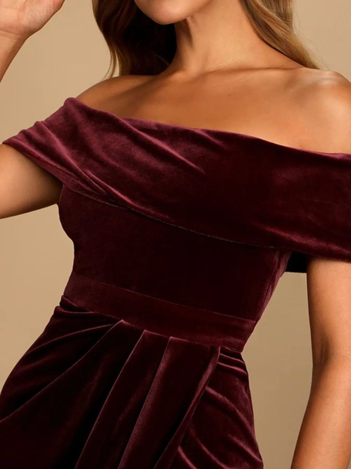 Off-Shoulder Wrap Dress with Side Slit - alternate view 9