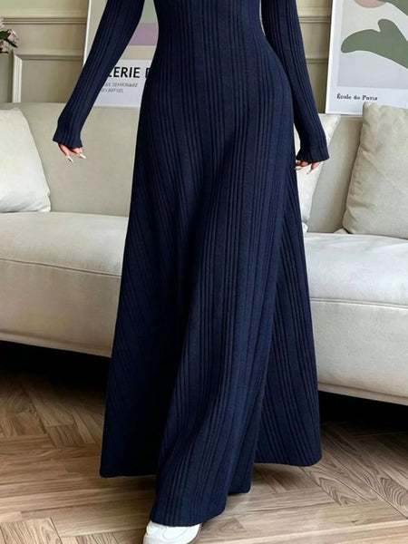 Long Sleeve Ribbed Knit Dress - alternate view 15