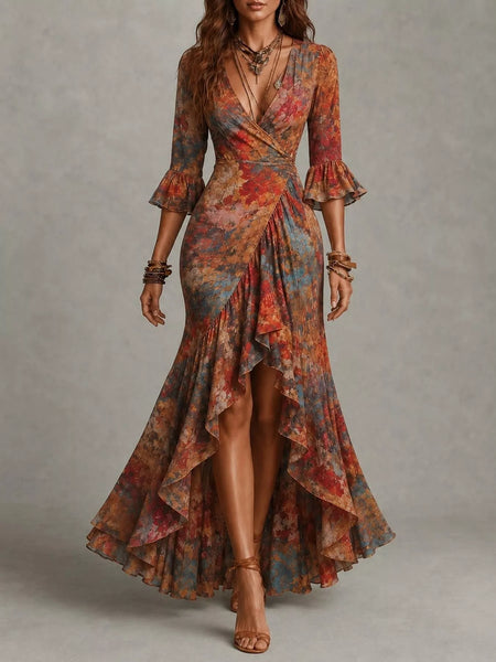 High-Low Ruffled Maxi Dress - alternate view 12