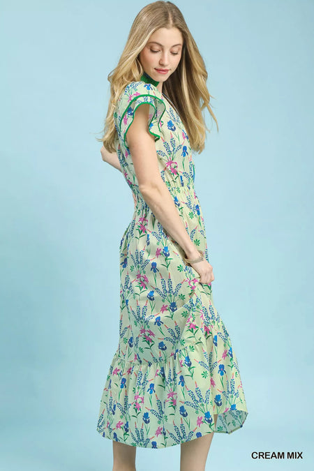 Mix Floral Midi Dress - alternate view 3