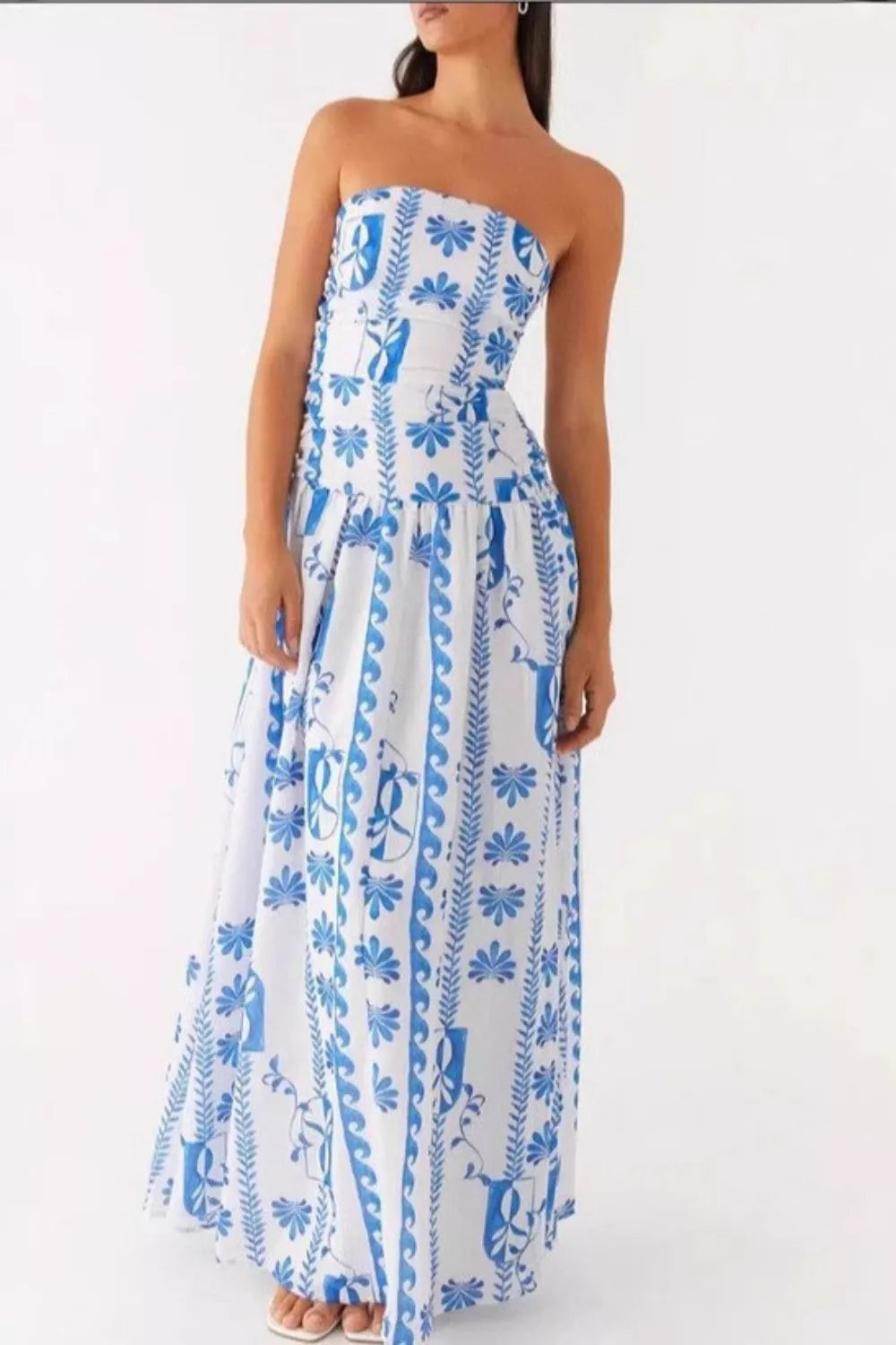Strapless Ruched Maxi Dress - alternate view 7