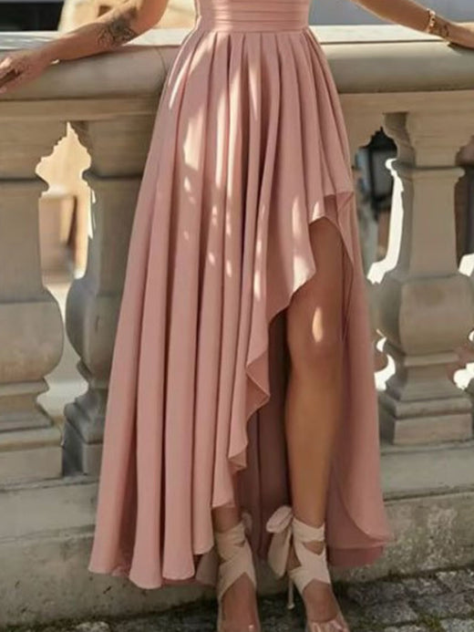 Full Size One-Shoulder Asymmetrical Hen Dress Plus Size - alternate view 2