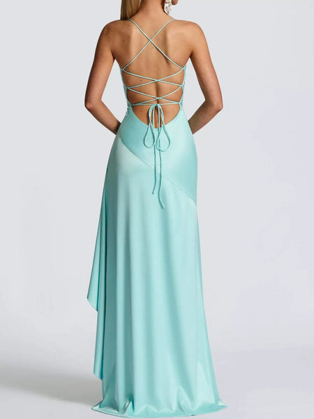 High-Low Ruffle Hem Evening Dress - alternate view 58