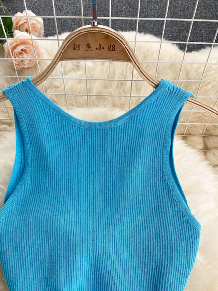Knot Back Sleeveless Knit Bodycon Midi Dres - alternate view 4