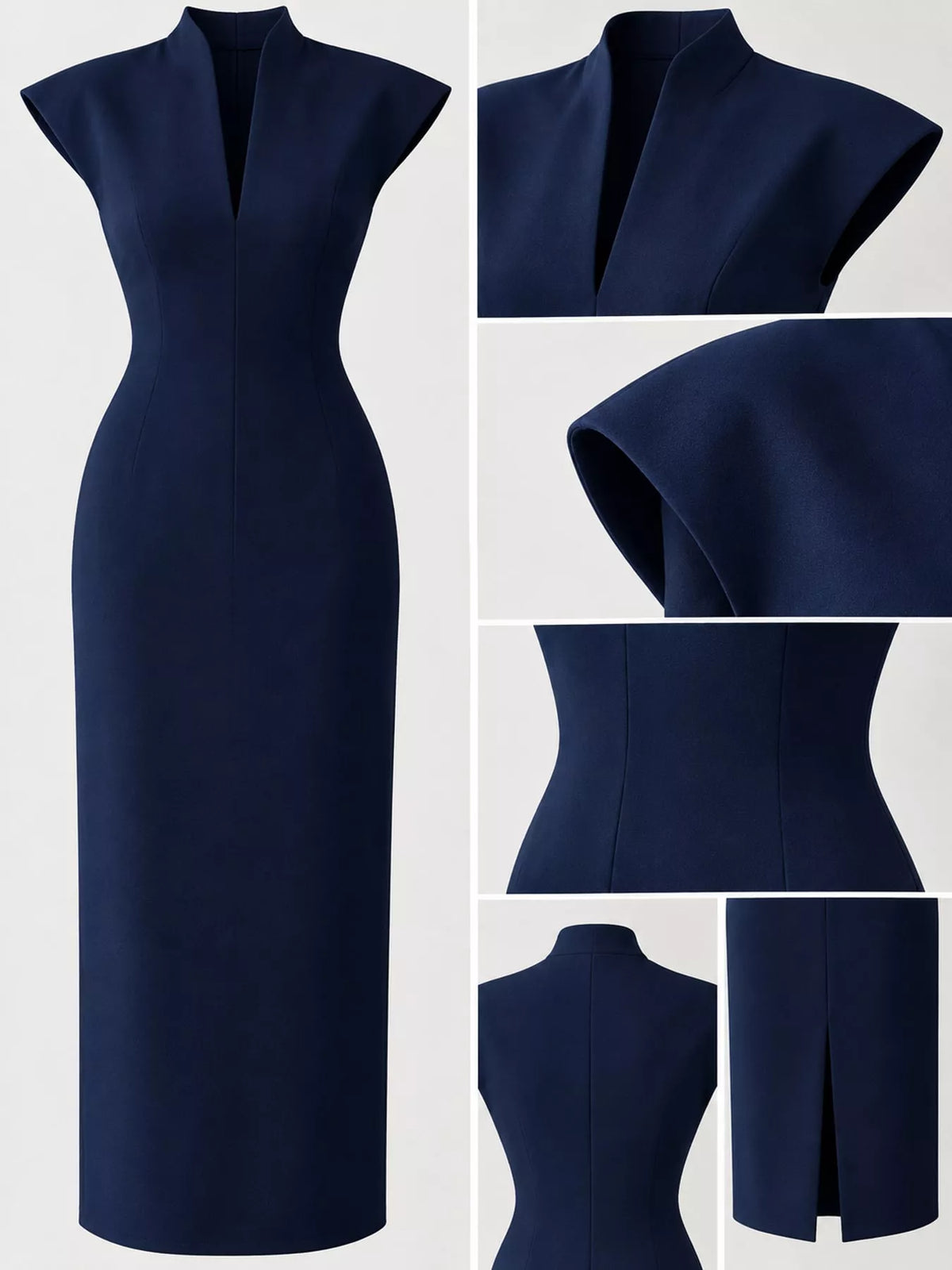 Slit Sleeveless Bodycon Midi Dress - alternate view 31
