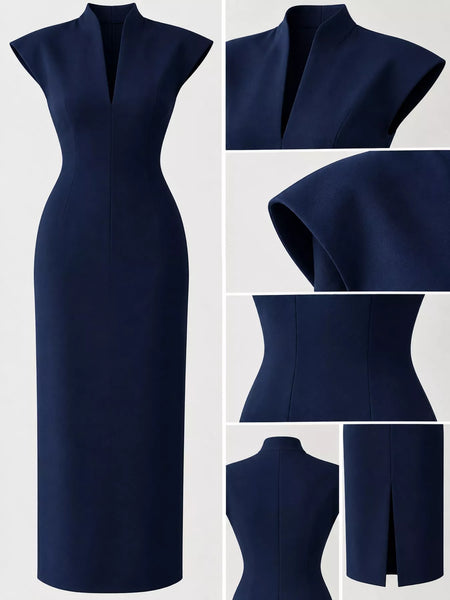 Slit Sleeveless Bodycon Midi Dress - alternate view 31