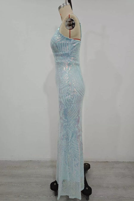 Sequin Mermaid Evening Maxi Cami Dress - alternate view 9