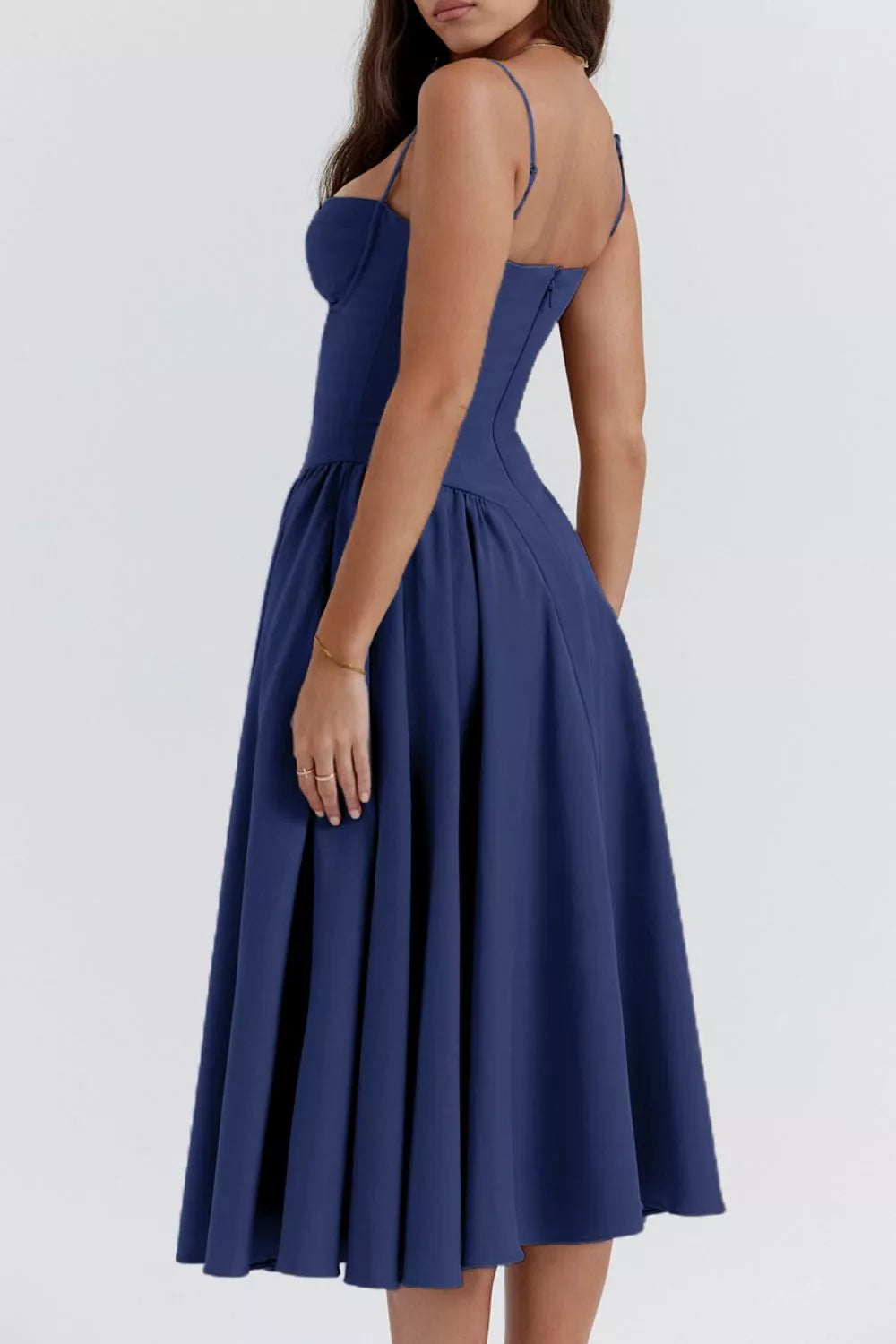 Sweetheart Neck Ruched Midi Dress - alternate view 2