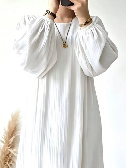 Full Size Textured Puff-Sleeve Maxi Dress Plus Size - alternate view 4