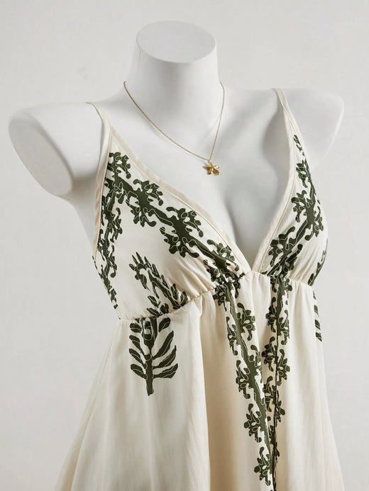 V-Neck Spaghetti Strap Mini Dress - alternate view 2