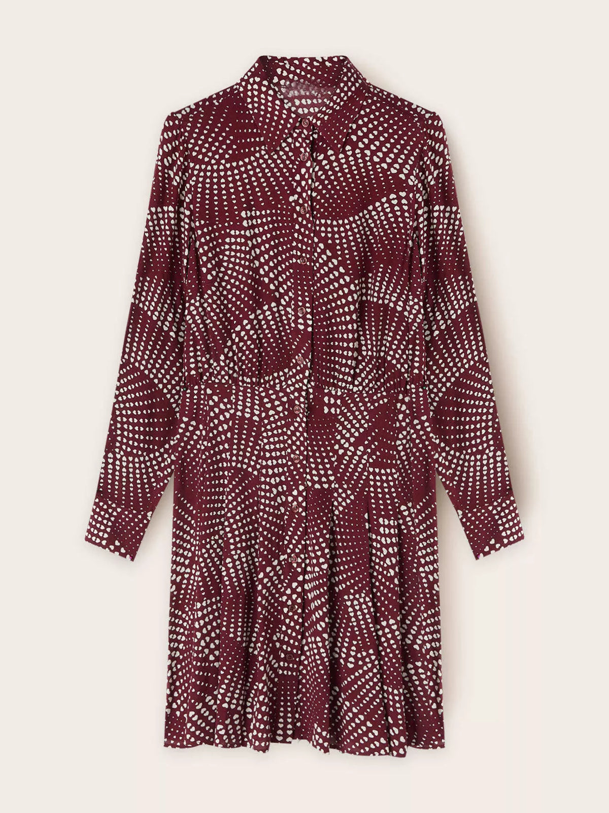 Printed Long Sleeve Mini Shirt Dress - alternate view 5