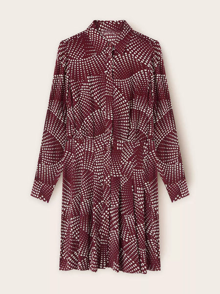 Printed Long Sleeve Mini Shirt Dress - alternate view 5