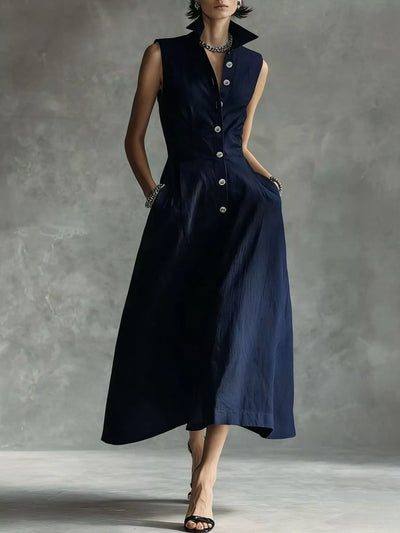 Sleeveless Button-Down Midi Shirt Dress - alternate view 9