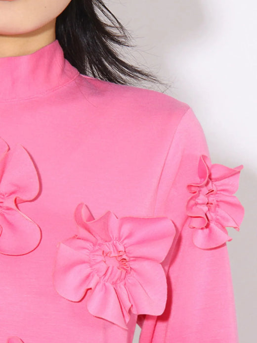 Floral Applique Long Sleeve Maxi Dress - alternate view 4
