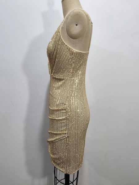 Sequin V-Neck Bodycon Sleeveless Mini Dress - alternate view 8