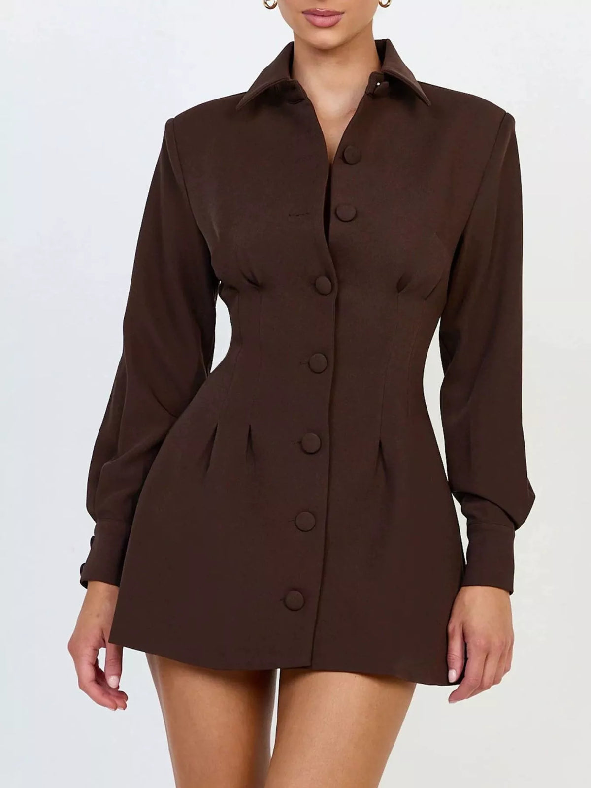 Corset-Style Button-Down Blazer Dress - alternate view 2