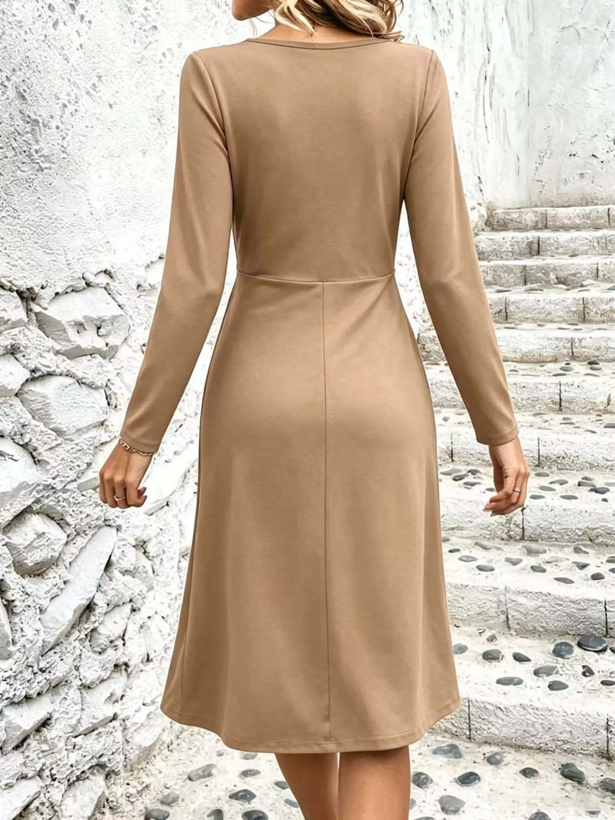 Full Size Ruched Front Midi Dress Plus Size - alternate view 39