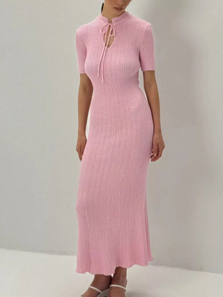 Short Sleeve Knitted Mermaid Dress - alternate view 8