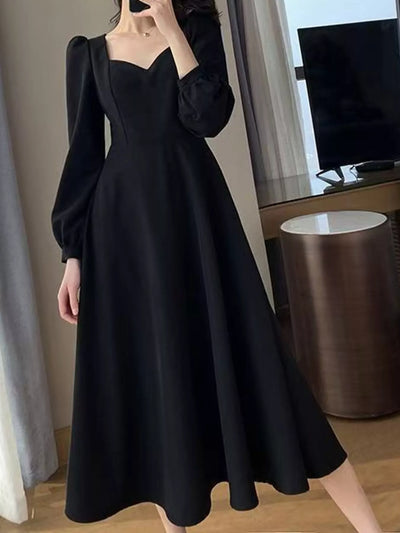 Full Size Long Sleeve A-Line Midi Dress Plus Size - alternate view 6