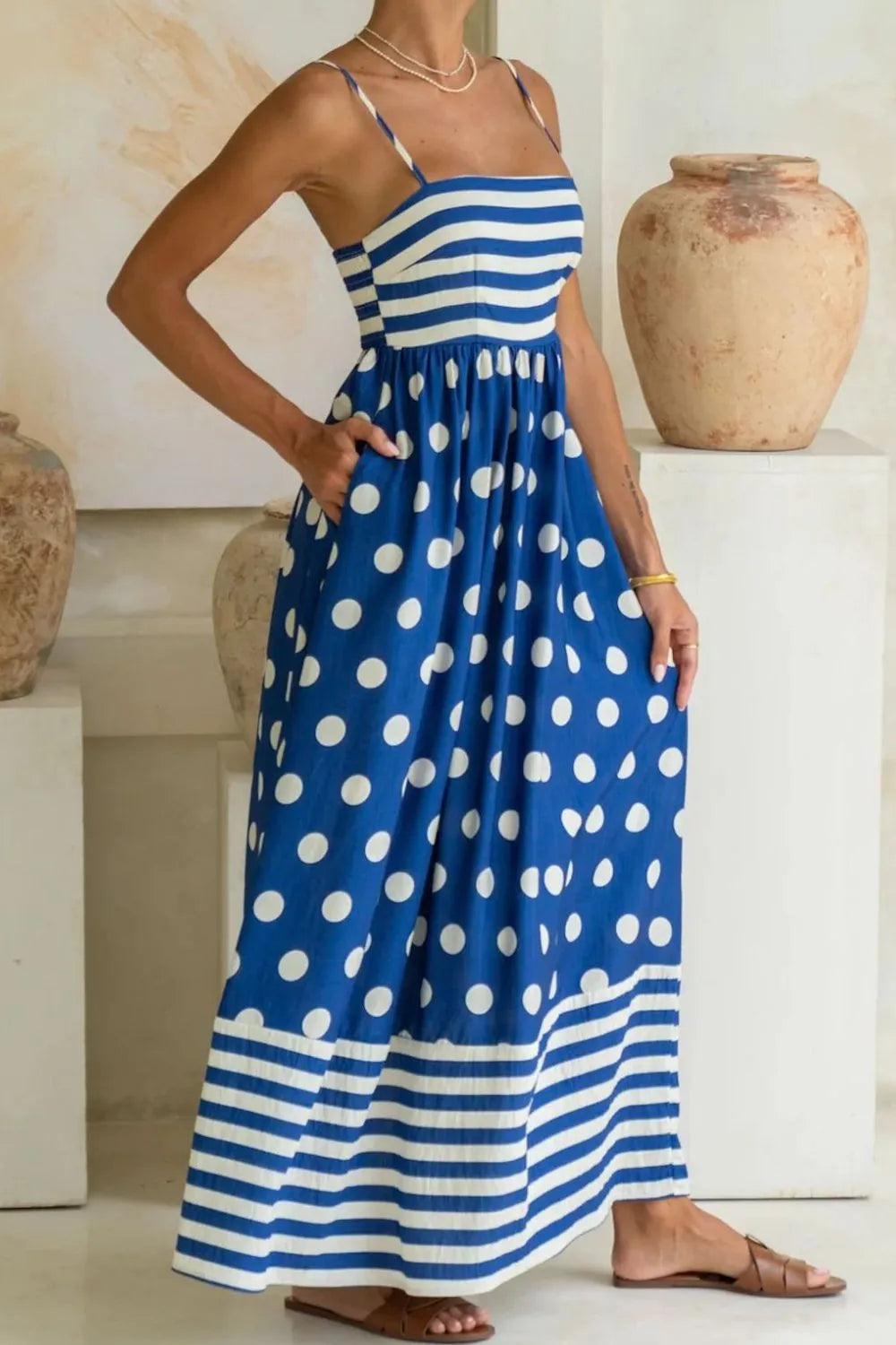Polka Dot Square Neck Cami Dress - alternate view 17