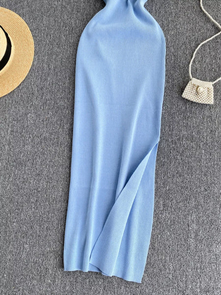 Knot Back Sleeveless Knit Bodycon Midi Dres - alternate view 9