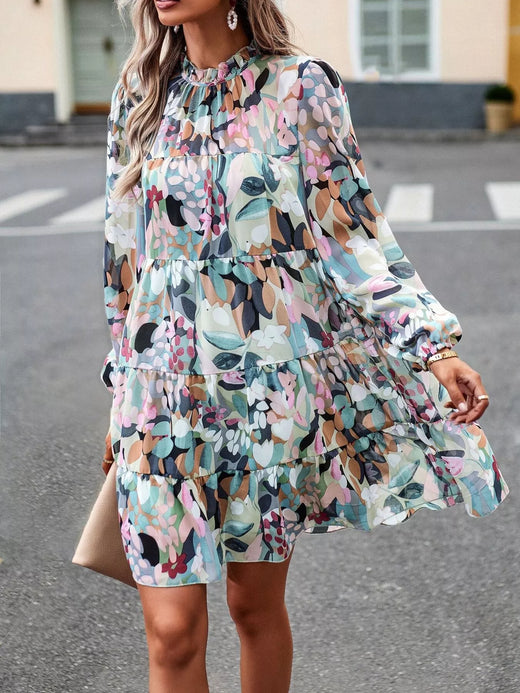 Printed Long Sleeve Mini Dress - alternate view 3