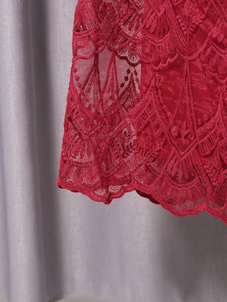 Lace Button Front Midi Dress - alternate view 19