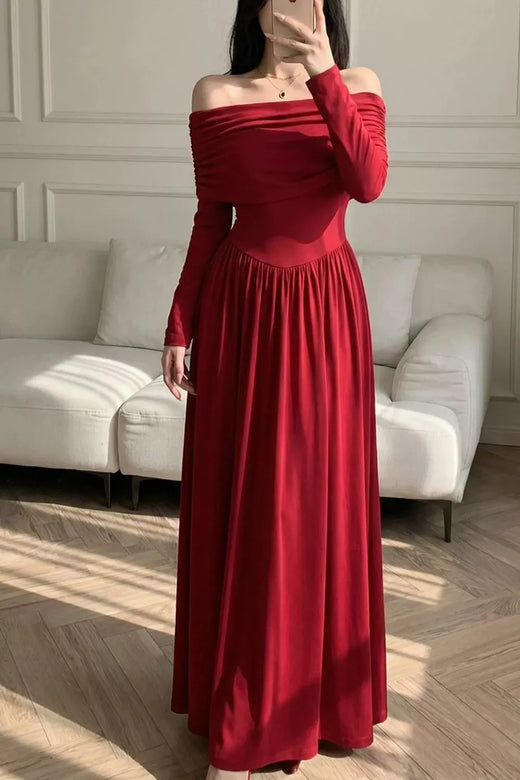 Off-Shoulder Ruched Bodycon Maxi Dress - alternate view 2