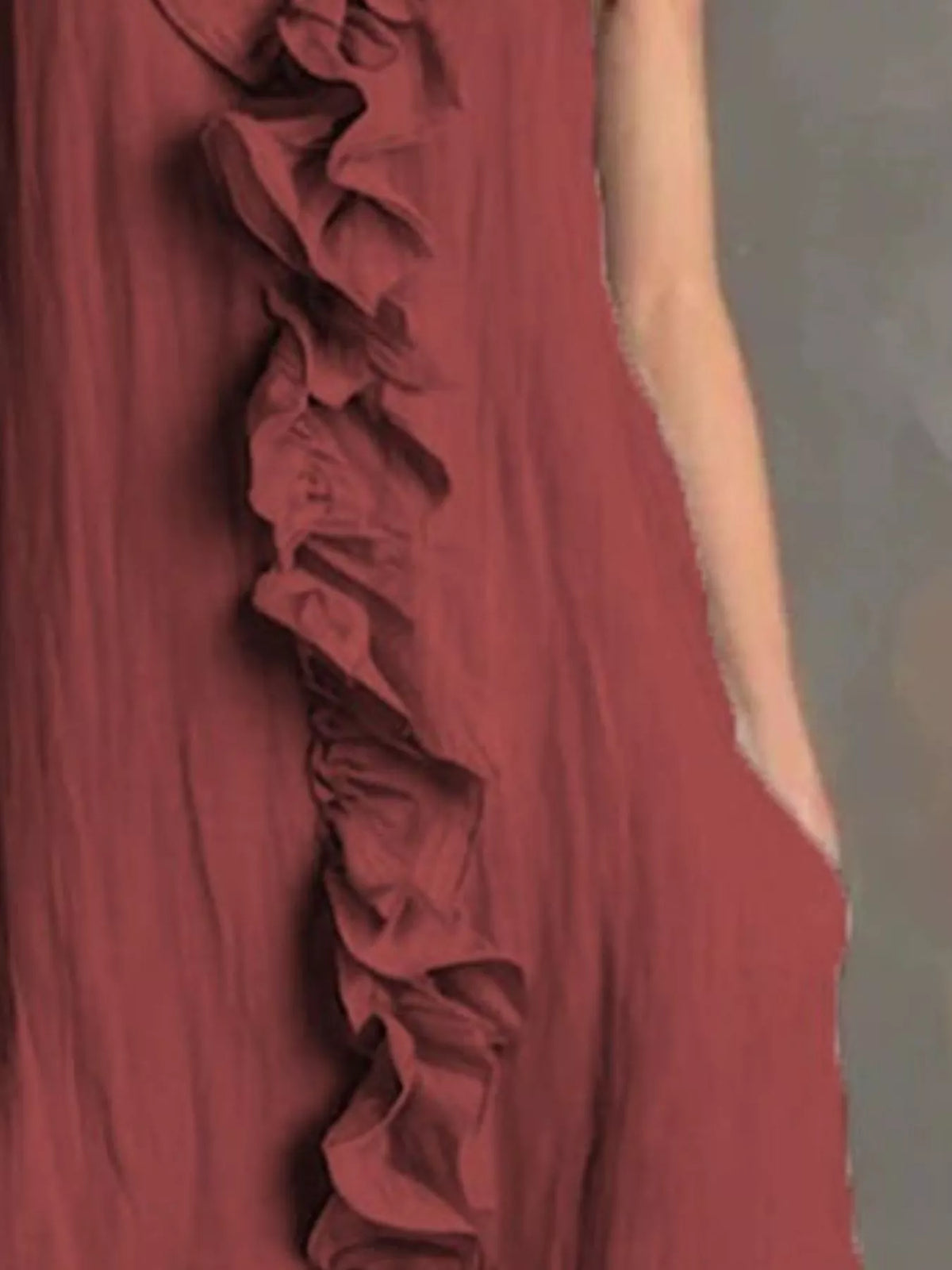 Sleeveless Ruffle Trim V-Neck Midi Dress - alternate view 6
