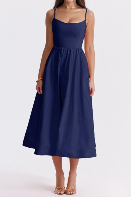 Floral Print Spaghetti Strap Midi Dress - alternate view 20