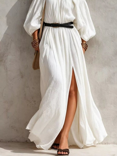 Boho Off-Shoulder Maxi Dress with Side Slit - alternate view 8