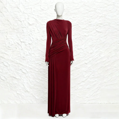 Ruched Long Sleeve Maxi Dress - alternate view 16