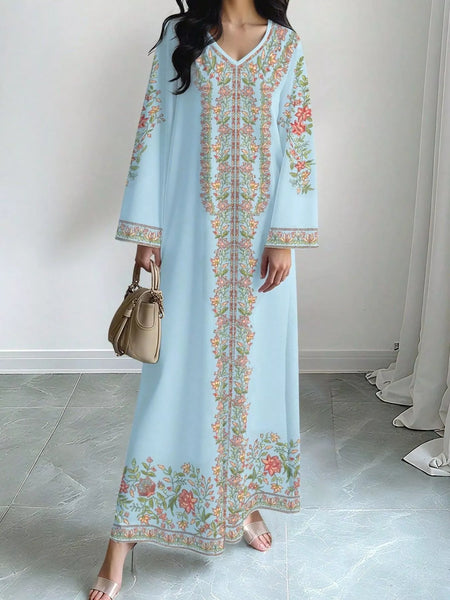 Floral Long Sleeve Maxi Dress - alternate view 10