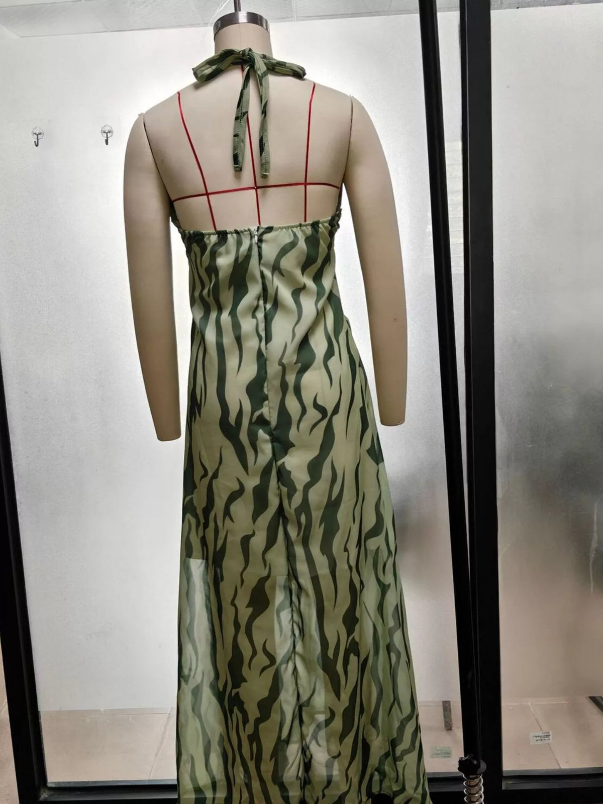 Halter Neck Ruched Maxi Dress - alternate view 7