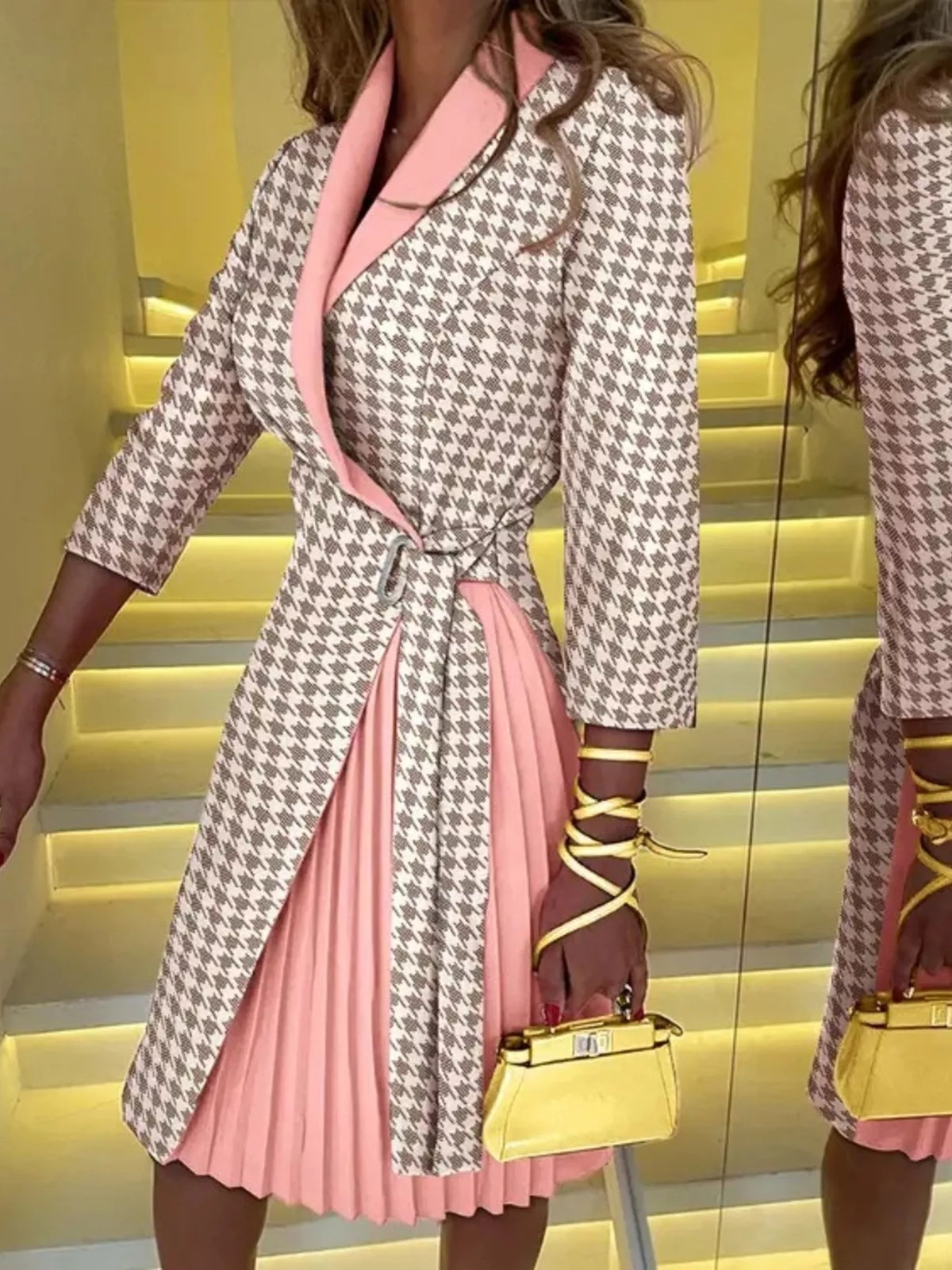 Blazer Style Pleated Midi Dress - alternate view 11