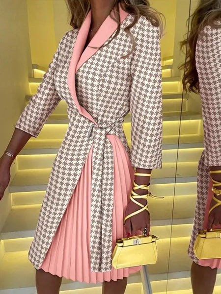 Blazer Style Pleated Midi Dress - alternate view 11