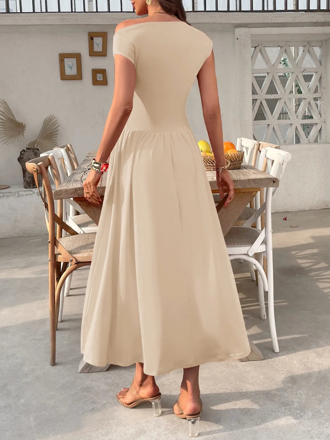 Single Shoulder Dress with Pockets - alternate view 14