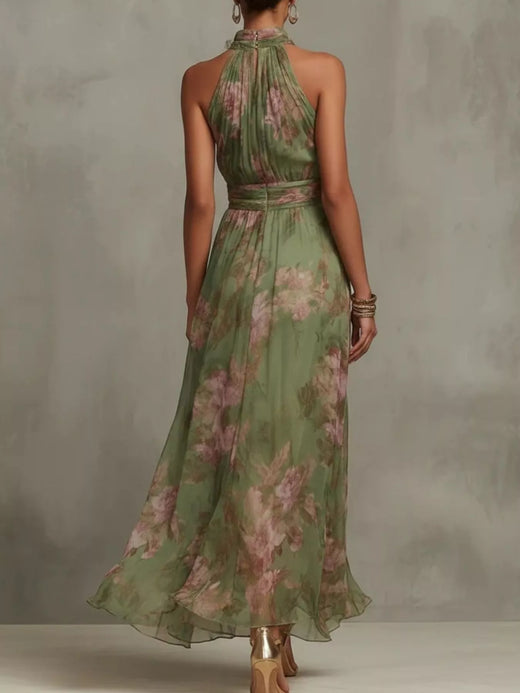 Floral Print Sleeveless Maxi Dress - alternate view 4
