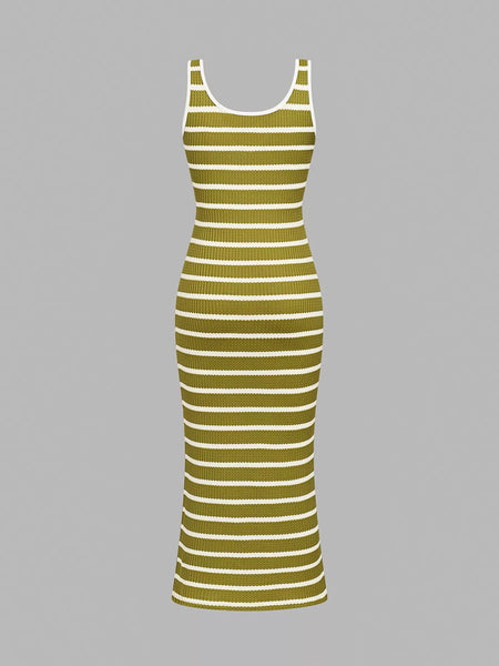 Striped Bodycon Knit Midi Dress - alternate view 12