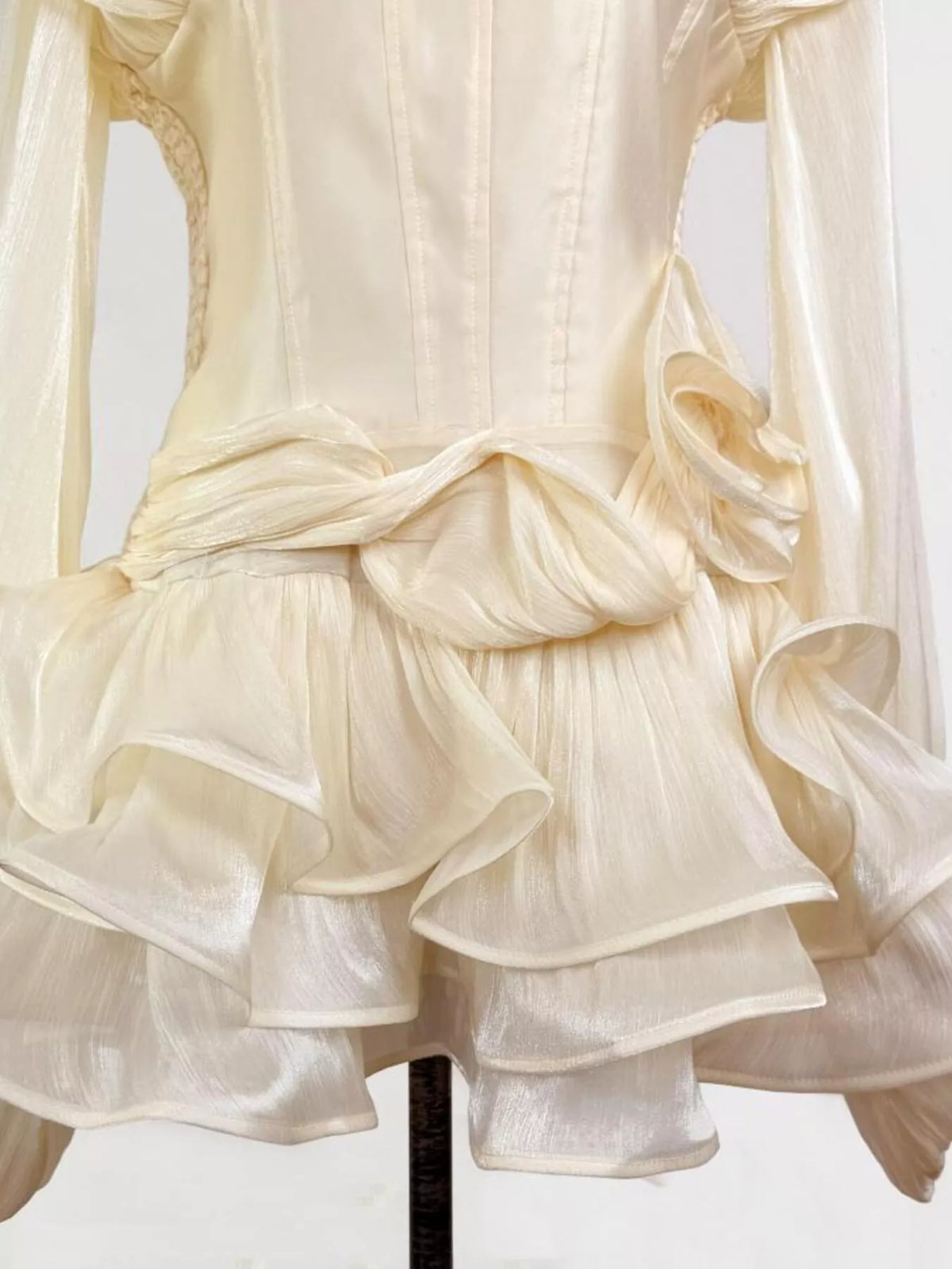 Ruffled Long Sleeve Mini Dress - alternate view 6