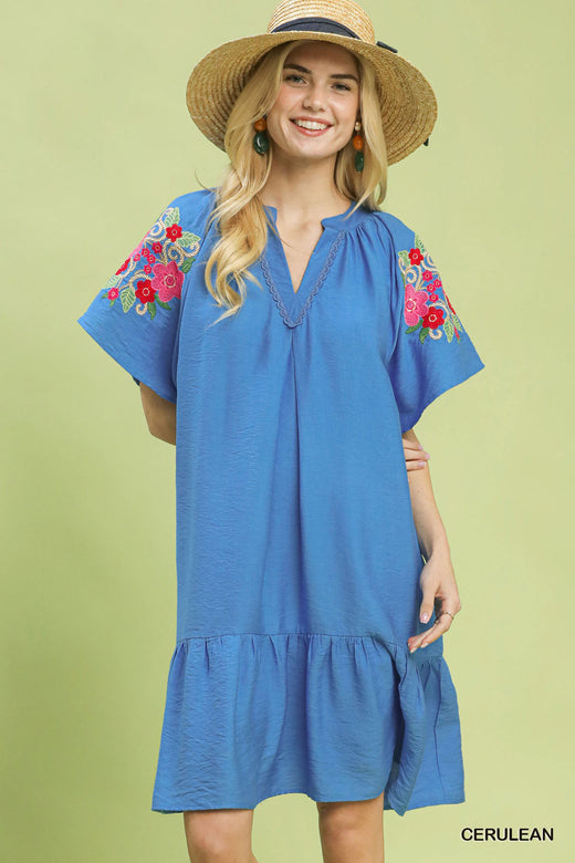 Embroidered Shoulder Dress - alternate view 2