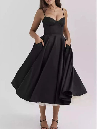 Sweetheart Neck A-Line Midi Dress - alternate view 28