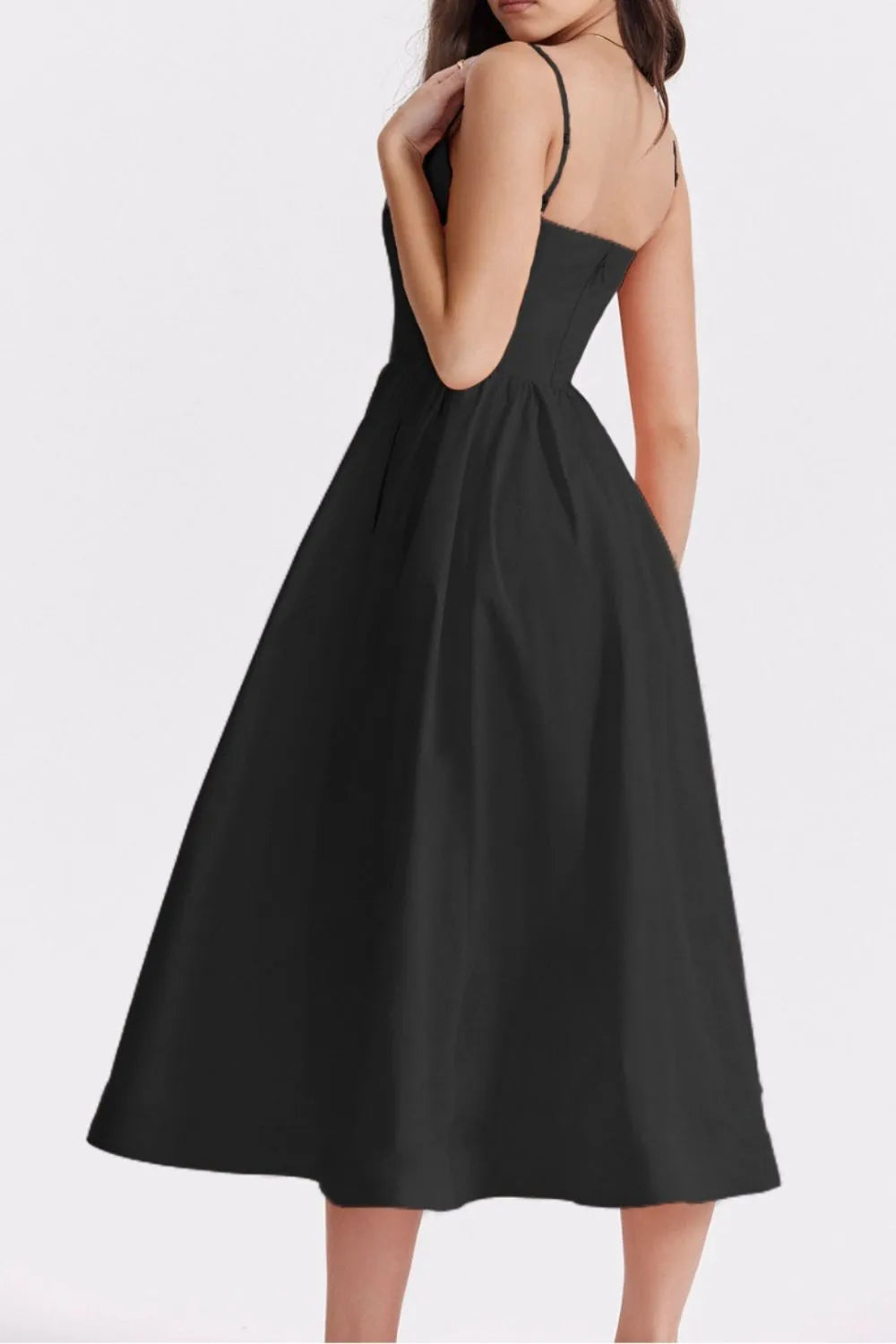 Floral Print Spaghetti Strap Midi Dress - alternate view 18