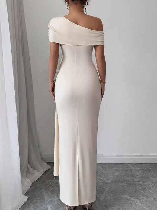 One-Shoulder Ruched Maxi Dress - alternate view 2
