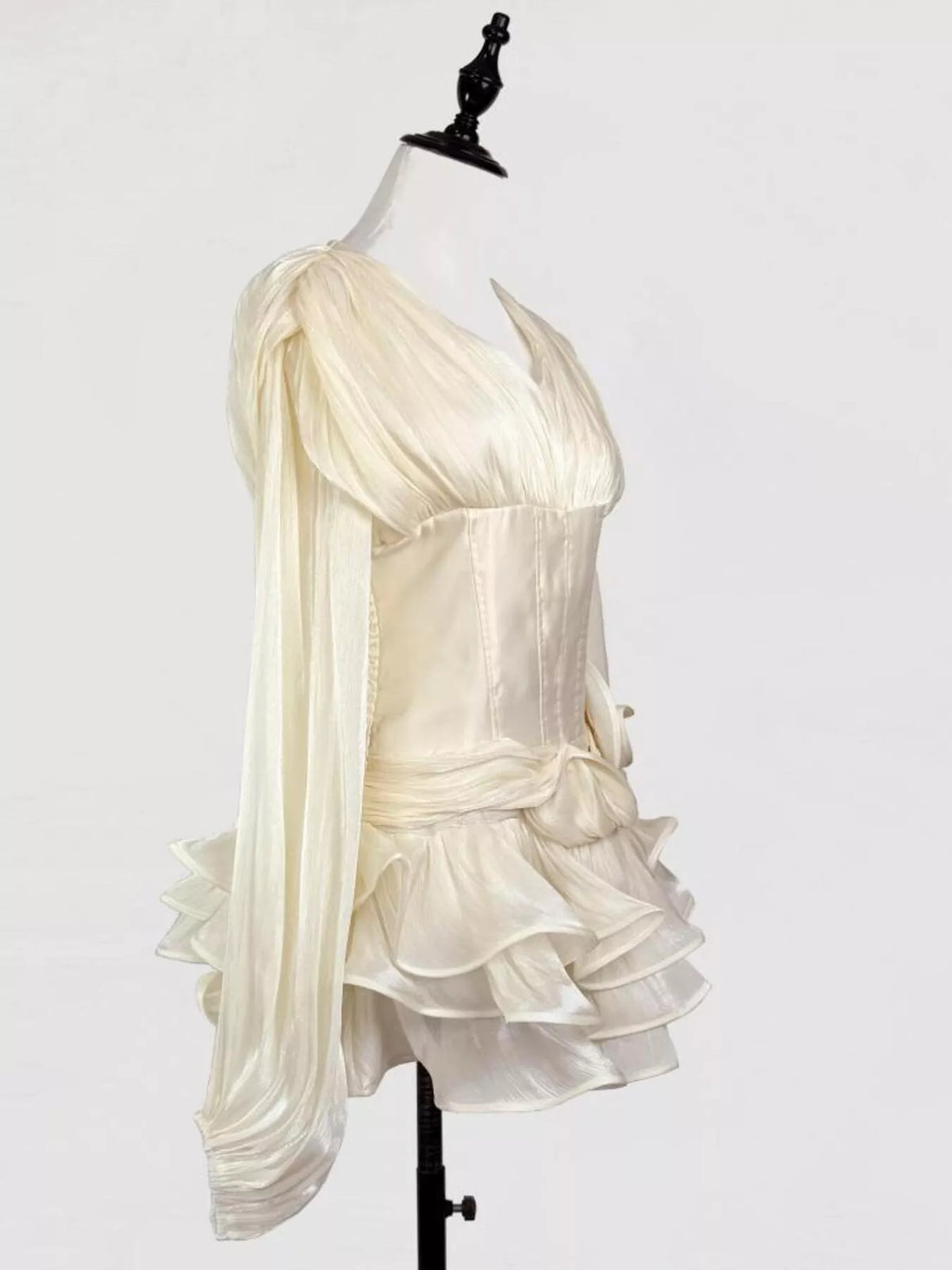Ruffled Long Sleeve Mini Dress - alternate view 2