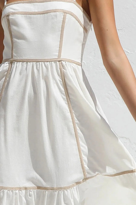 Contrast Trim Square Neck Midi Cami Dress - alternate view 3
