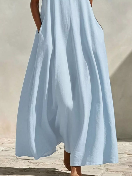 Sleeveless Maxi Dress with Side Pockets - alternate view 3