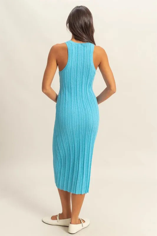 HYFVE Round Neck Bodycon Ribbed Knit Dress - alternate view 3