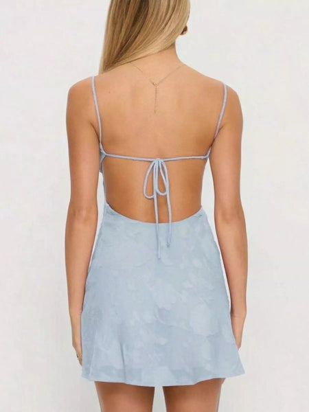 Backless Spaghetti Strap Mini Dress - alternate view 10