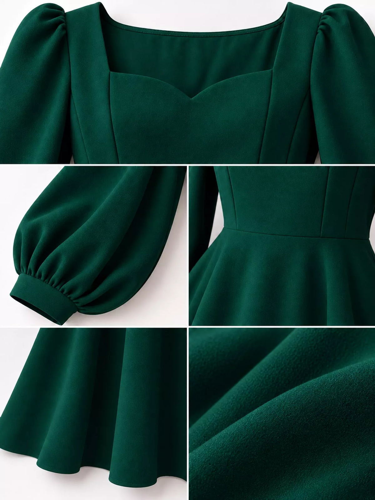 Full Size Long Sleeve A-Line Midi Dress Plus Size - alternate view 16